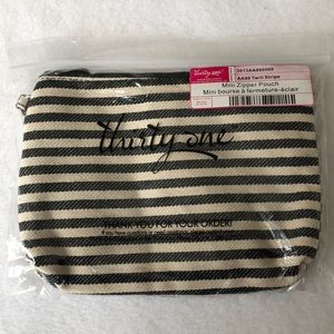 NET Thirty-One Mini Zipper Pouch in Twill Stripe